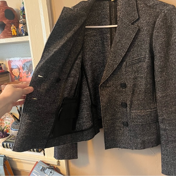 j.crew • gray tweed double breasted blazer - Picture 17 of 17